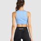 GYMSHARK POWER CROP TOP BABY BLUE SPORTINĖ PALAIDINĖ