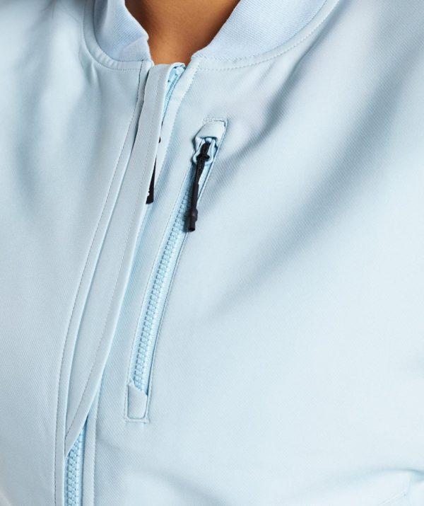 GYMSHARK DAMES ESSENTIAL BOMBER LIGHT BLUE STRIUKĖ