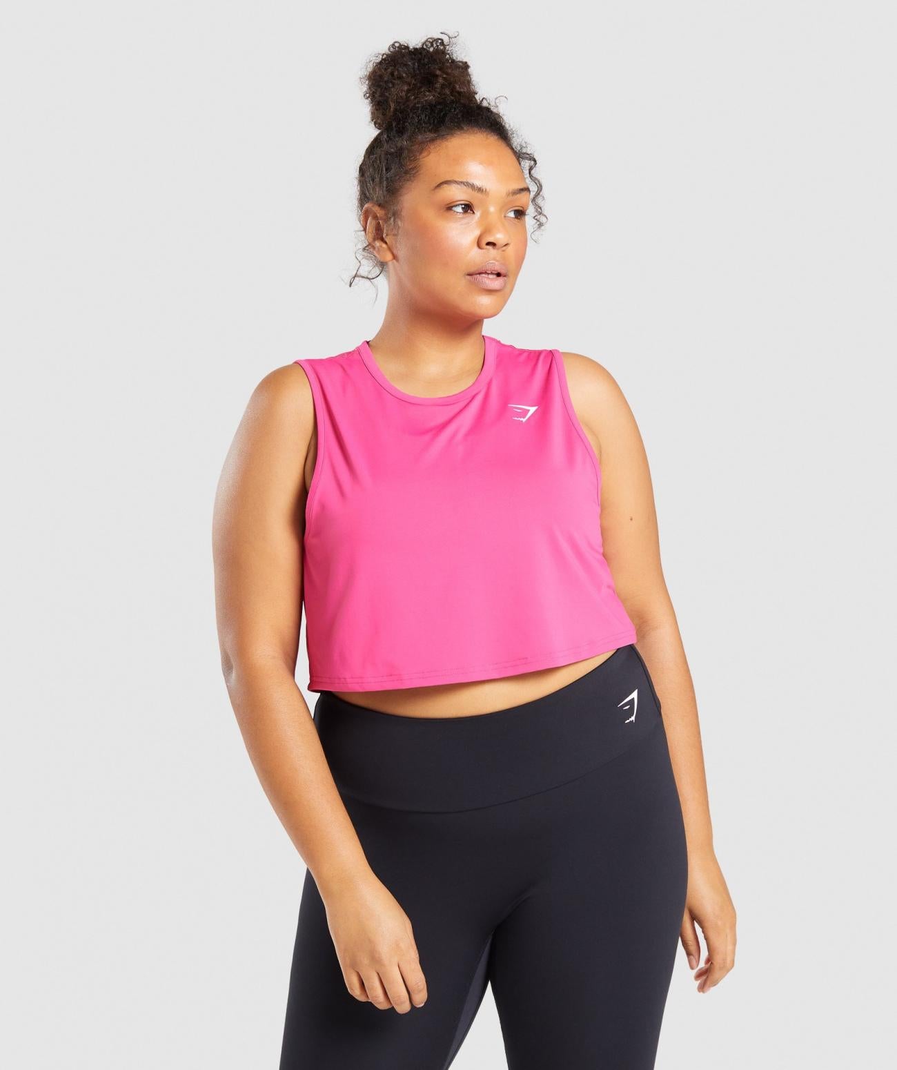 GYMSHARK TRAINING CROP TANK HOT PINK SPORTINĖ PALAIDINĖ