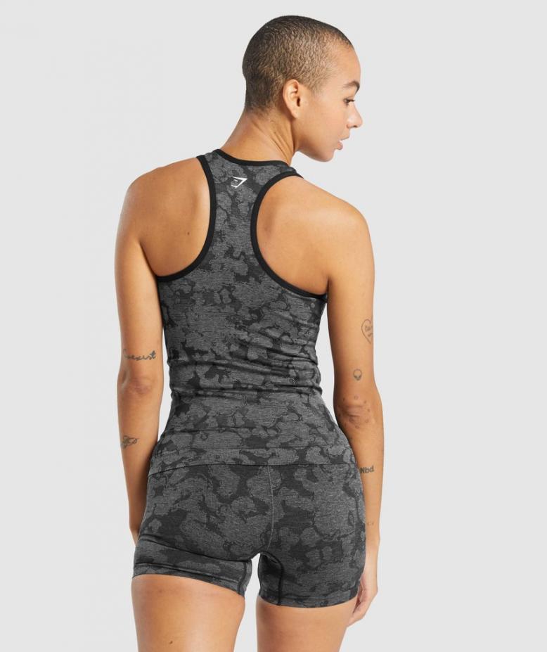 GYMSHARK ADAPT CAMO SEAMLESS ALL IN ONE BLACK KOMBINEZONAS