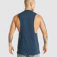 GYMSHARK MICRO PRINT DROP ARM TANK NAVY BLUE PRINT SPORTINĖ PALAIDINĖ