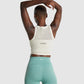 GYMSHARK ENERGY SEAMLESS CROP TOP MILK WHITE SPORTINĖ PALAIDINĖ