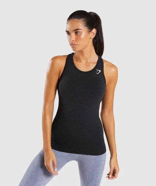 GYMSHARK VITAL SEAMLESS VEST BLACK SPORTINĖ PALAIDINĖ