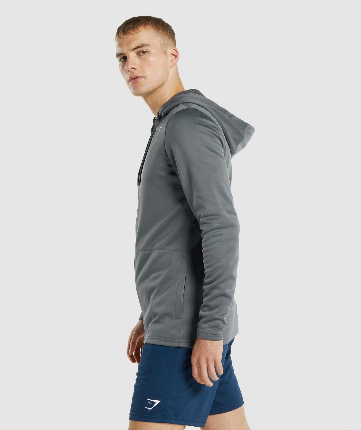 GYMSHARK ARRIVAL ZIP UP HOODIE DARK GREY DŽEMPERIS