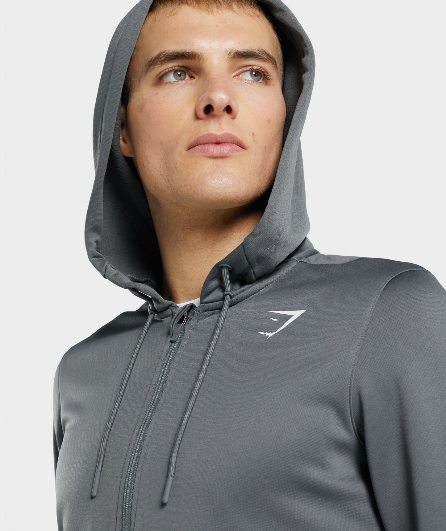 GYMSHARK ARRIVAL ZIP UP HOODIE DARK GREY DŽEMPERIS