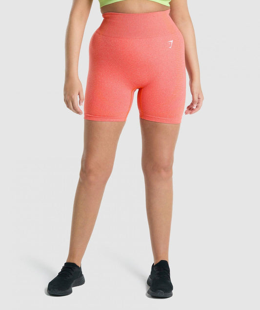 GYMSHARK VITAL SEAMLESS 2.0 CORAL ORANGE ŠORTAI