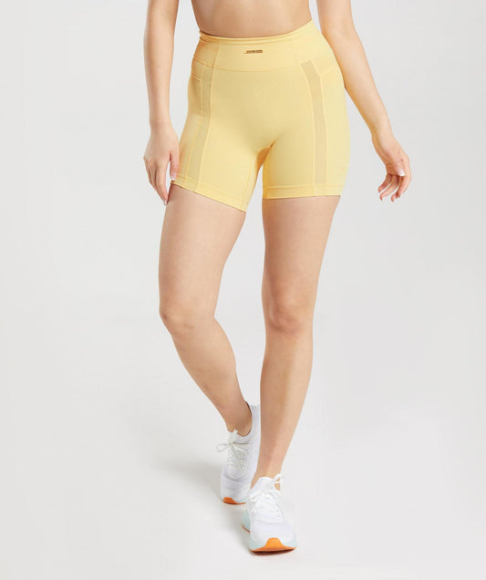 GYMSHARK WHITNEY SIMMONS MESH YELLOW ŠORTAI