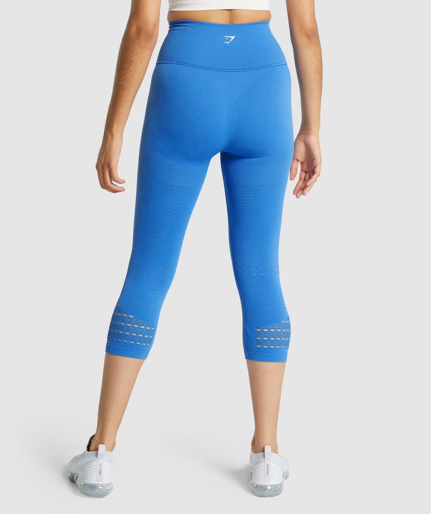 GYMSHARK ENERGY SEAMLESS CROPPED BLUE LEGGINGS TAMPRĖS