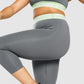 GYMSHARK FIT SEAMLESS CROPPED LEGGINGS GREY/GREEN TAMPRĖS