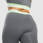 GYMSHARK FIT SEAMLESS CROPPED LEGGINGS GREY/GREEN TAMPRĖS