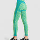 GYMSHARK WTFLEX SEAMLESS HIGH WAISTED BLUE/NEON GREEN TAMPRĖS