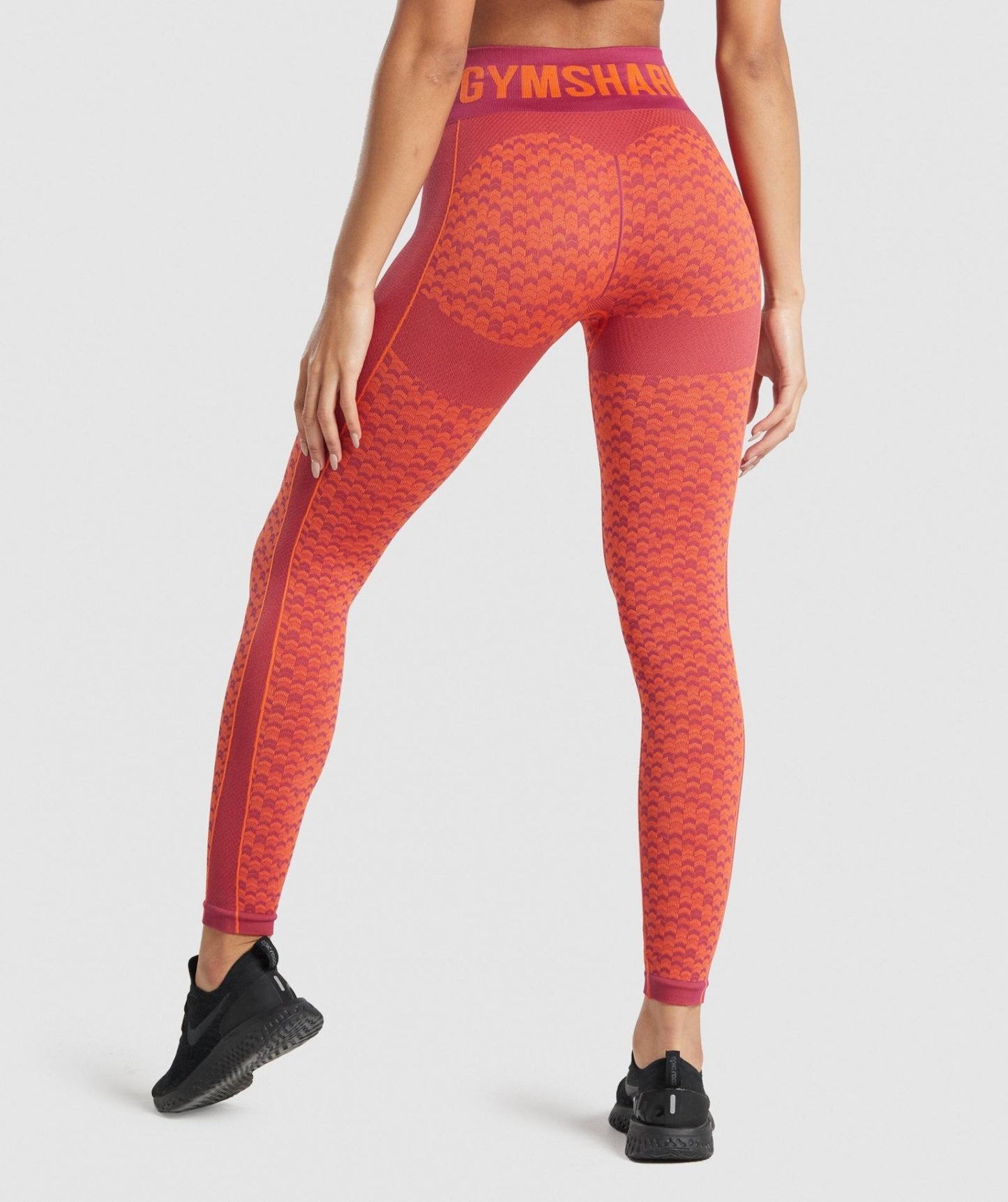 GYMSHARK WTFLEX SEAMLESS HIGH WASTED ORANGE/RED MIX TAMPRĖS