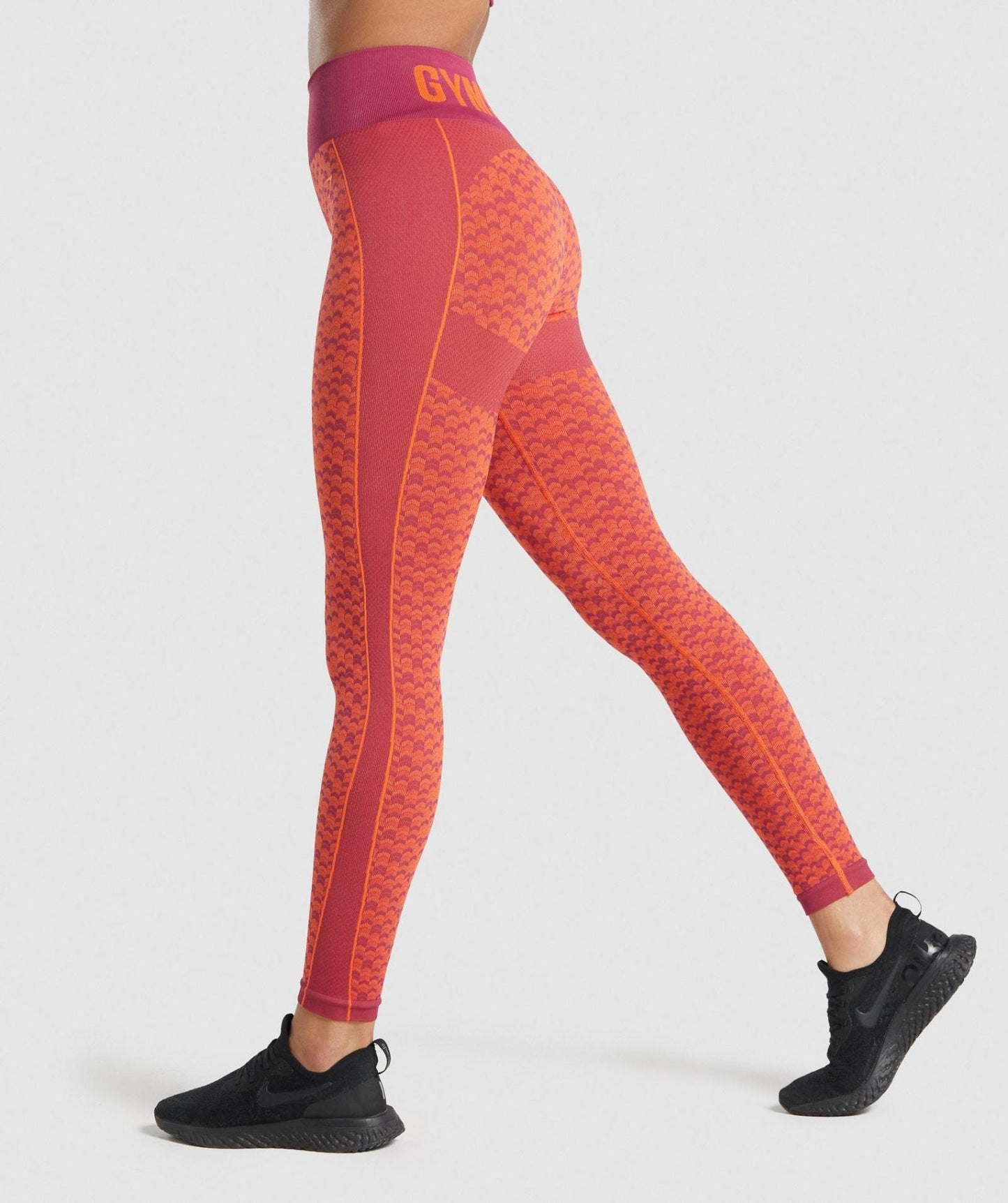 GYMSHARK WTFLEX SEAMLESS HIGH WASTED ORANGE/RED MIX TAMPRĖS