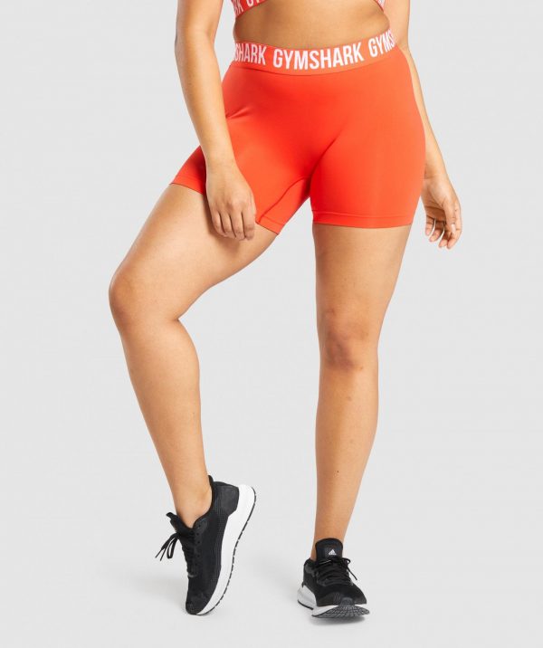 GYMSHARK FIT SEAMLESS ORANGE ŠORTAI