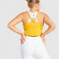 GYMSHARK PULSE CROP TOP YELLOW SPORTINĖ PALAIDINĖ
