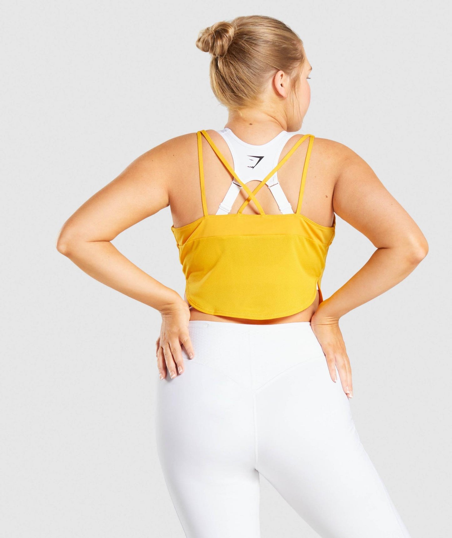 GYMSHARK PULSE CROP TOP YELLOW SPORTINĖ PALAIDINĖ