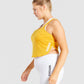 GYMSHARK PULSE CROP TOP YELLOW SPORTINĖ PALAIDINĖ