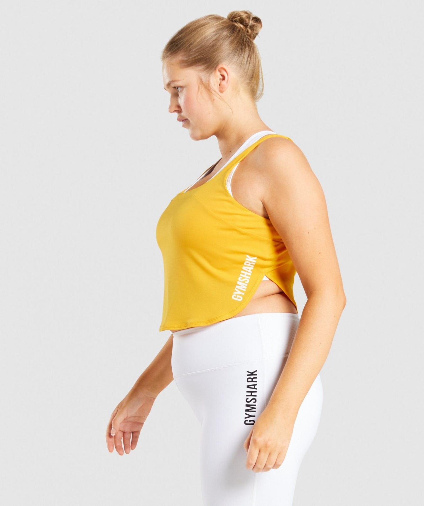 GYMSHARK PULSE CROP TOP YELLOW SPORTINĖ PALAIDINĖ