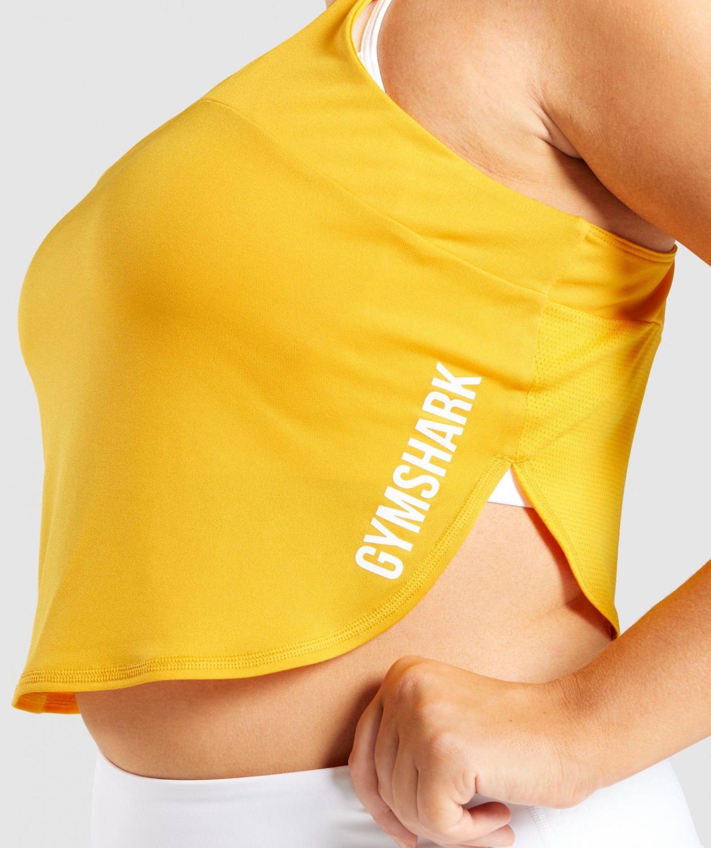 GYMSHARK PULSE CROP TOP YELLOW SPORTINĖ PALAIDINĖ