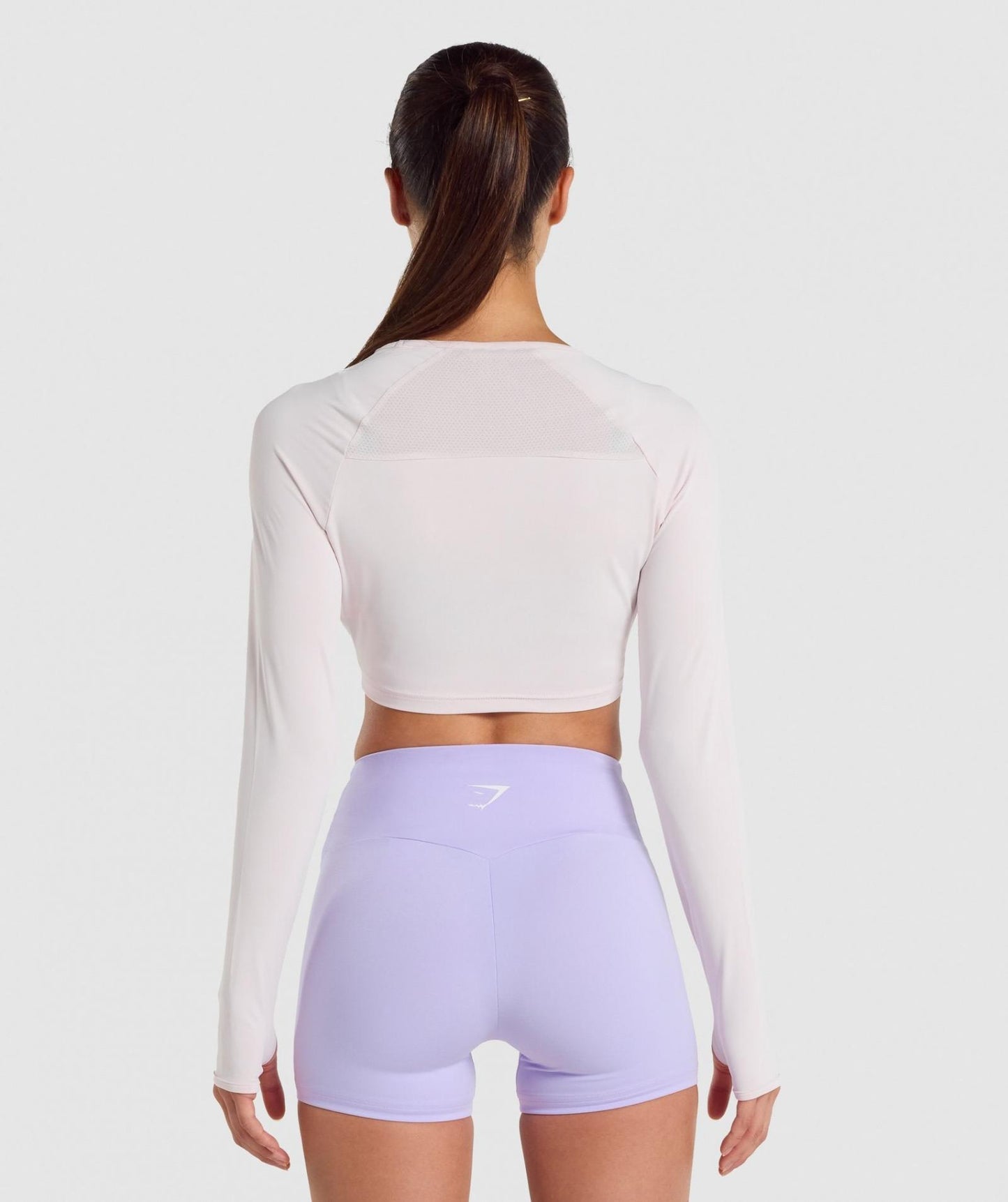 GYMSHARK TRAINING LONG SLEEVE CROP TOP CREAM SPORTINĖ PALAIDINĖ