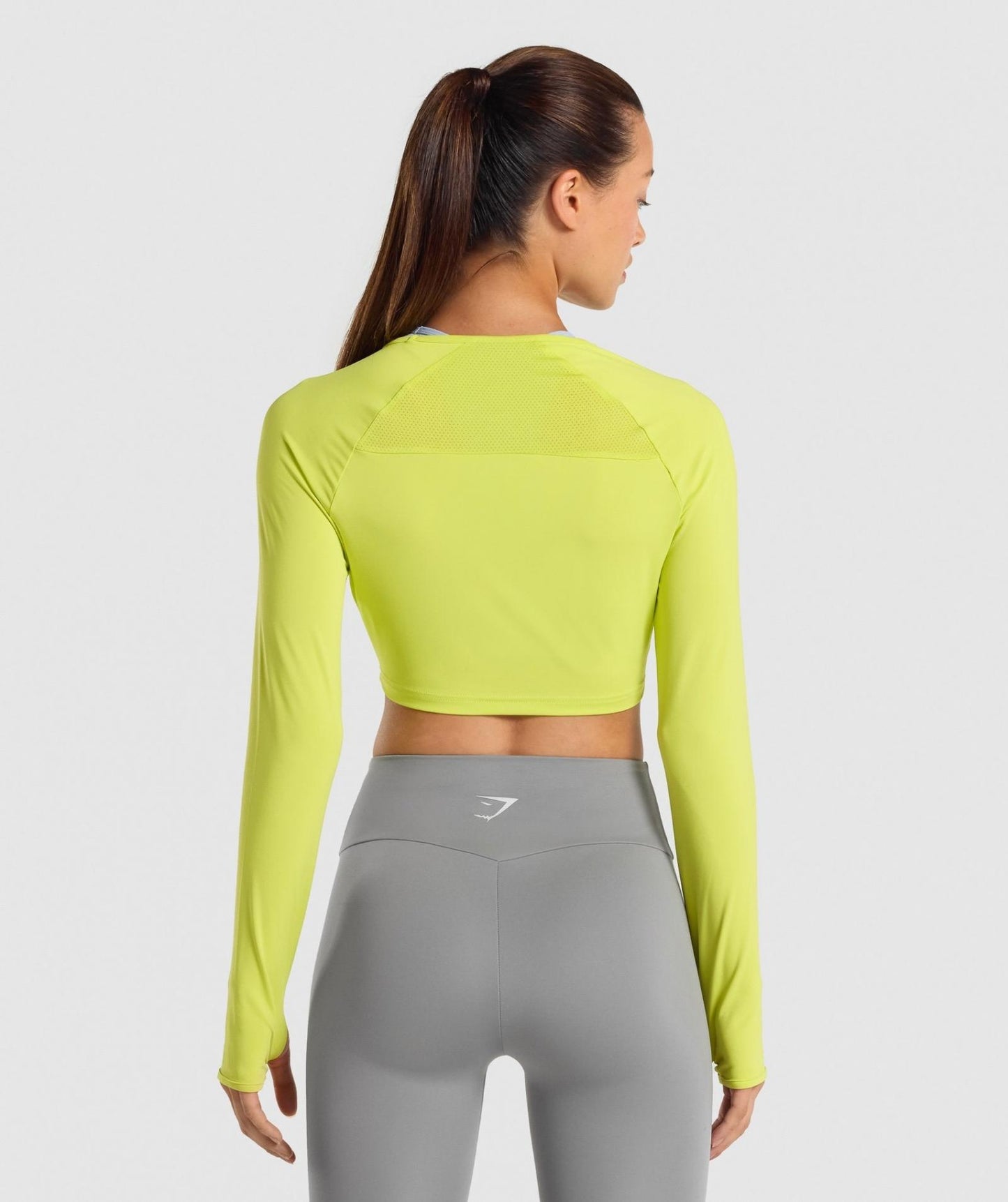 GYMSHARK TRAINING LONG SLEEVE CROP TOP YELLOW SPORTINĖ PALAIDINĖ