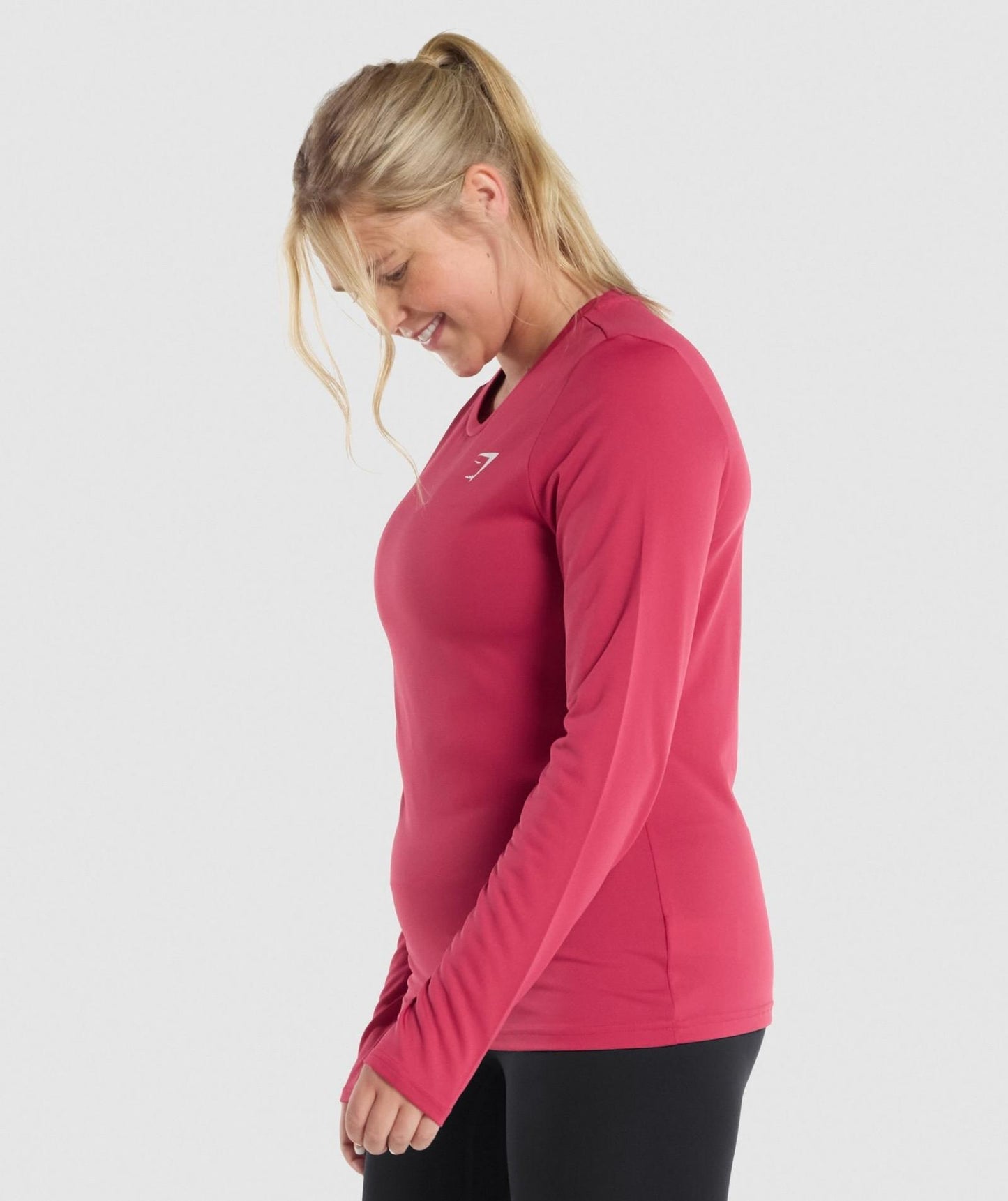 GYMSHARK TRAINING LONG SLEEVE TOP RED SPORTINĖ PALAIDINĖ