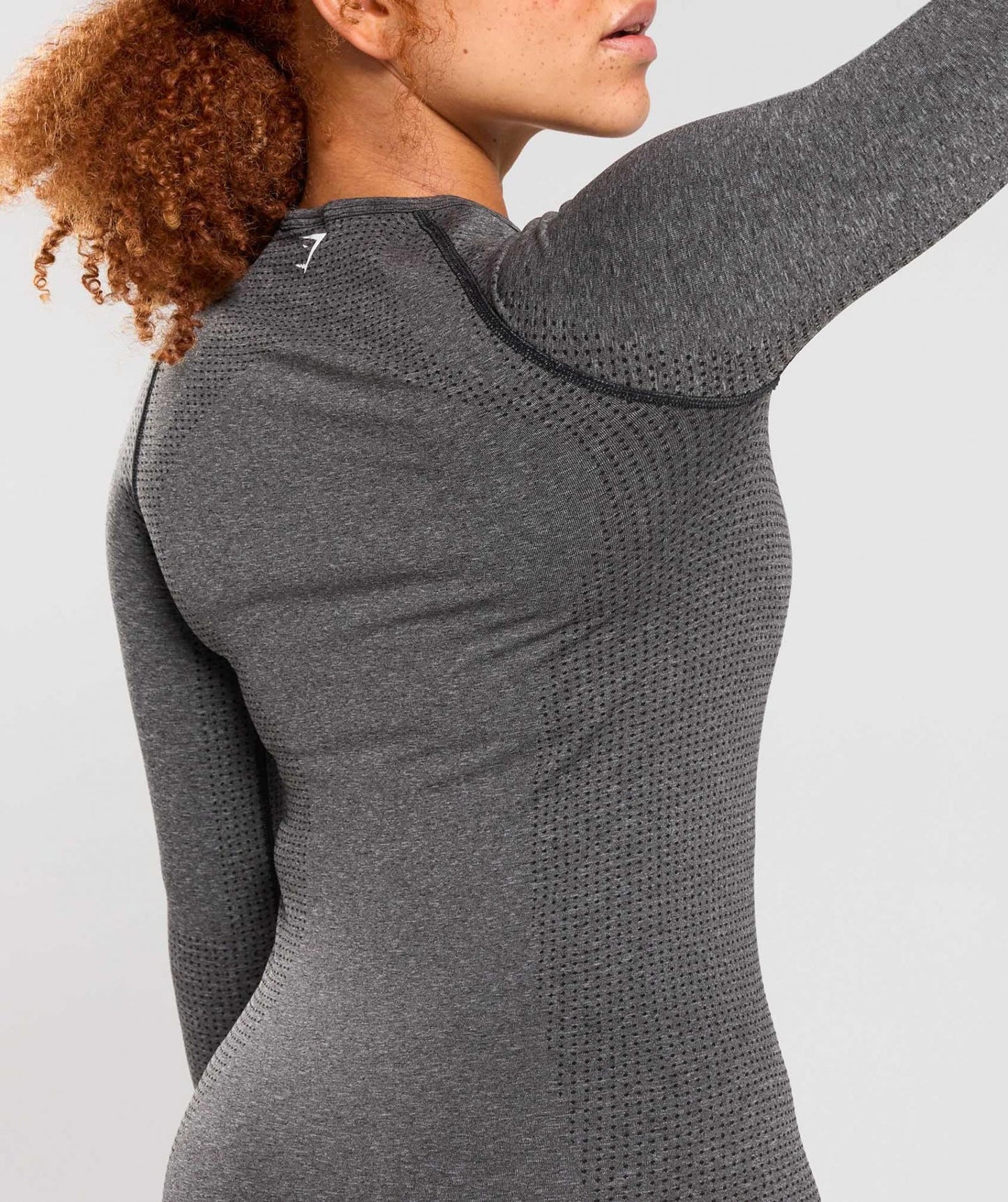 GYMSHARK VITAL SEAMLESS LONG SLEEVE TOP GREY MARL SPORTINĖ PALAIDINĖ