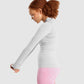 GYMSHARK VITAL SEAMLESS 2.0 LONG SLEEVE TOP LIGHT GREY SPORTINĖ PALAIDINĖ