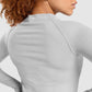 GYMSHARK VITAL SEAMLESS 2.0 LONG SLEEVE TOP LIGHT GREY SPORTINĖ PALAIDINĖ