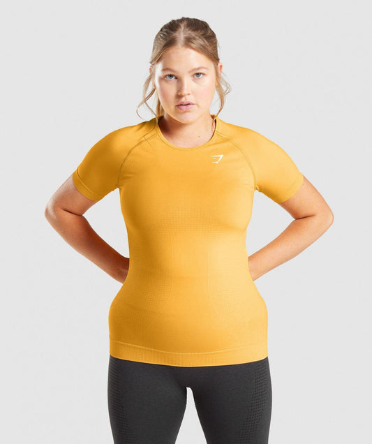 GYMSHARK VITAL SEAMLESS T-SHIRT YELLOW SPORTINĖ PALAIDINĖ