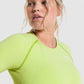 GYMSHARK VITAL SEAMLESS T-SHIRT YELLOW MARL SPORTINĖ PALAIDINĖ