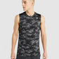 GYMSHARK ARRIVAL SLEEVELESS BLACK PRINTED SPORTINĖ PALAIDINĖ