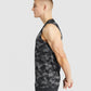 GYMSHARK ARRIVAL SLEEVELESS BLACK PRINTED SPORTINĖ PALAIDINĖ