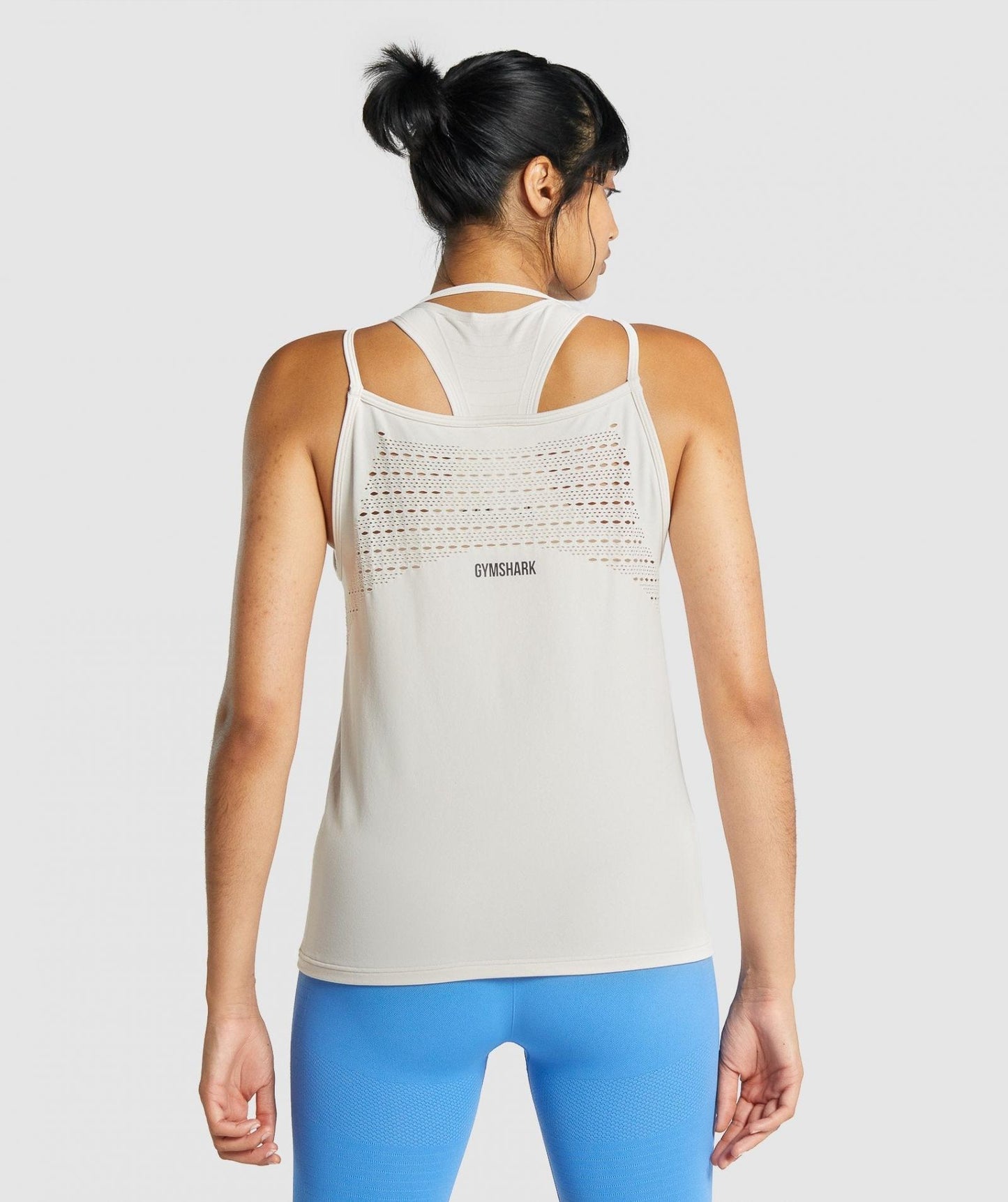 GYMSHARK ENERGY+SEAMLESS LOOSE VEST WHITE SPORTINĖ PALAIDINĖ