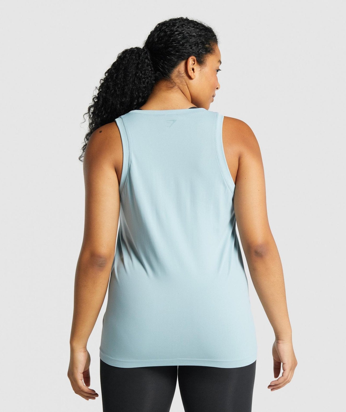 GYMSHARK FIT SEAMLESS LOOSE TANK BLUE SPORTINĖ PALAIDINĖ