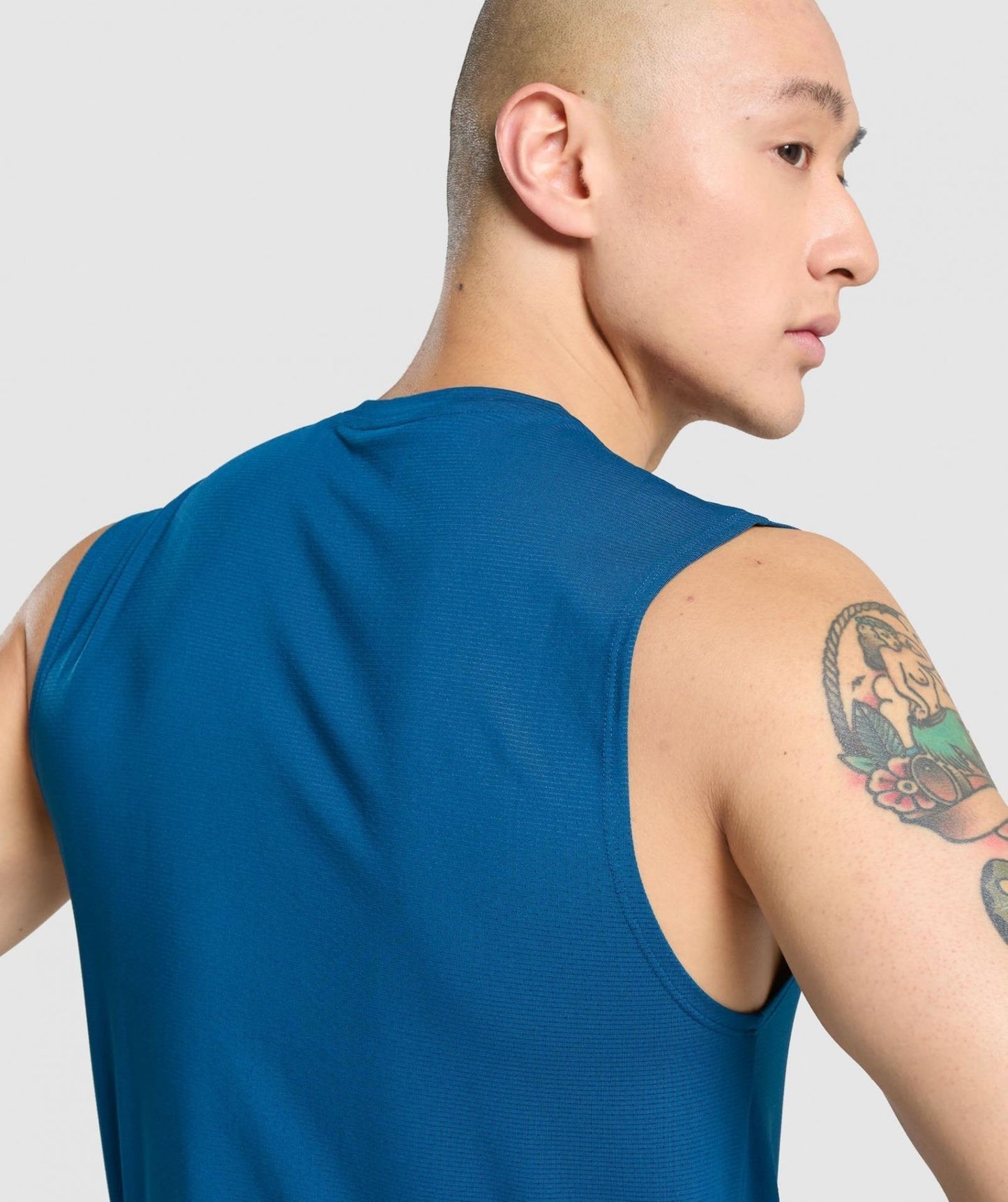 GYMSHARK ARRIVAL SLEEVELESS TEE PETROL BLUE SPORTINĖ PALAIDINĖ