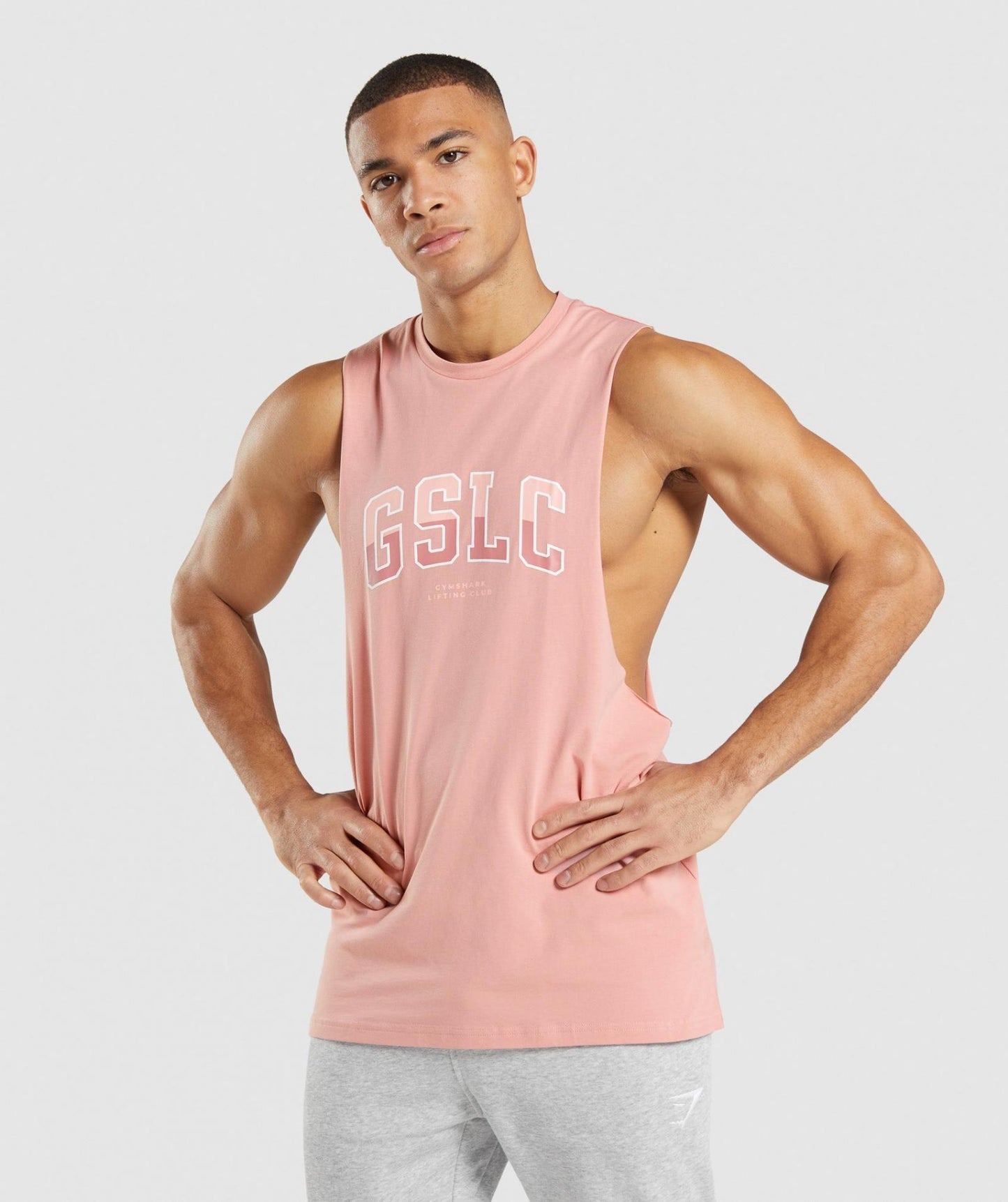 GYMSHARK GSLC DROP ARM TANK BABY PINK SPORTINĖ PALAIDINĖ