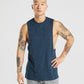 GYMSHARK MICRO PRINT DROP ARM TANK NAVY BLUE PRINT SPORTINĖ PALAIDINĖ