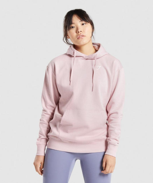 GYMSHARK TRAINING OVERSIZED HOODIE BABY PINK DŽEMPERIS